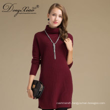 Girls Cowlneck Pullover Cashmere Long Sweater With Factory Supply Top Quality